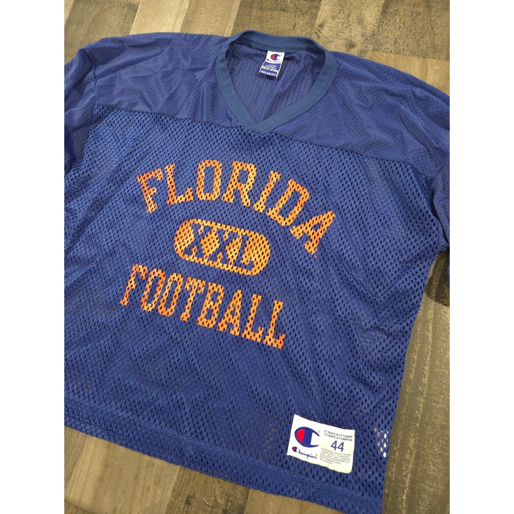 Vintage 90s Champion UF Football Practice Jersey Mens Large Blue Mesh Graphic 44